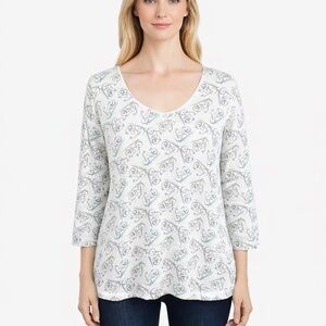 CMC Color Me Cotton Top Bicycle Print Muslin Gauze Soft Boxy Lagenlook Size XXL